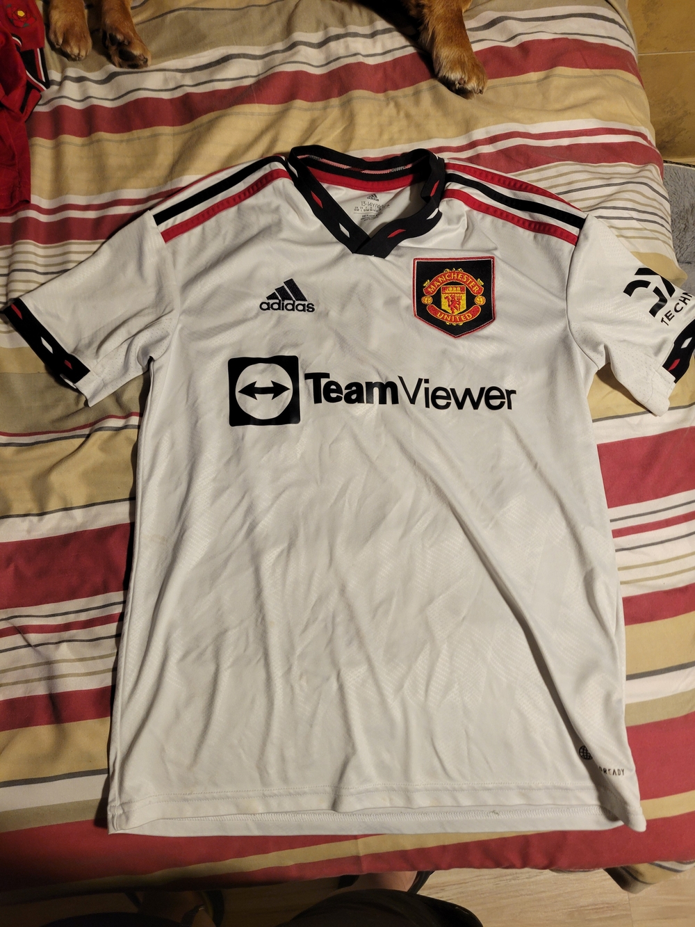 Adidas Manchester United Away Soccer Jersey - White YOUTH LARGE